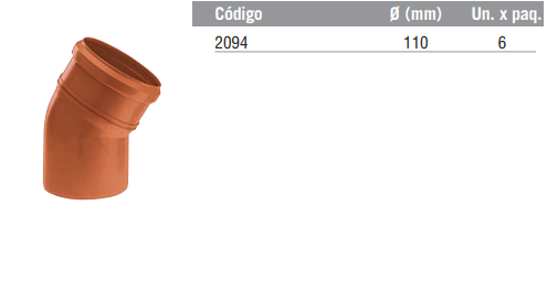 Codo a 30º M-H