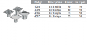 Portarrejilla 8 x 8 con salida 40 o 63 con rejilla o Tapa ciega Acero Inoxidable