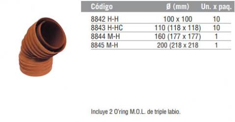 Codo Terra a 45º