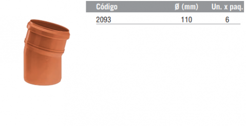 Codo a 15º M-H