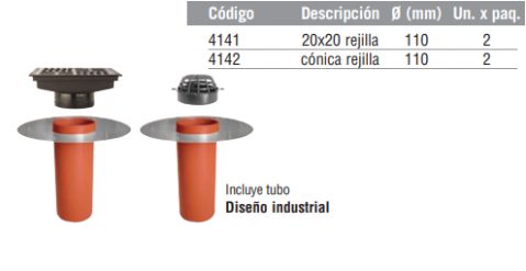 Embudo vertical para azotea