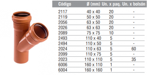 Ramal Simple a 45º M-H